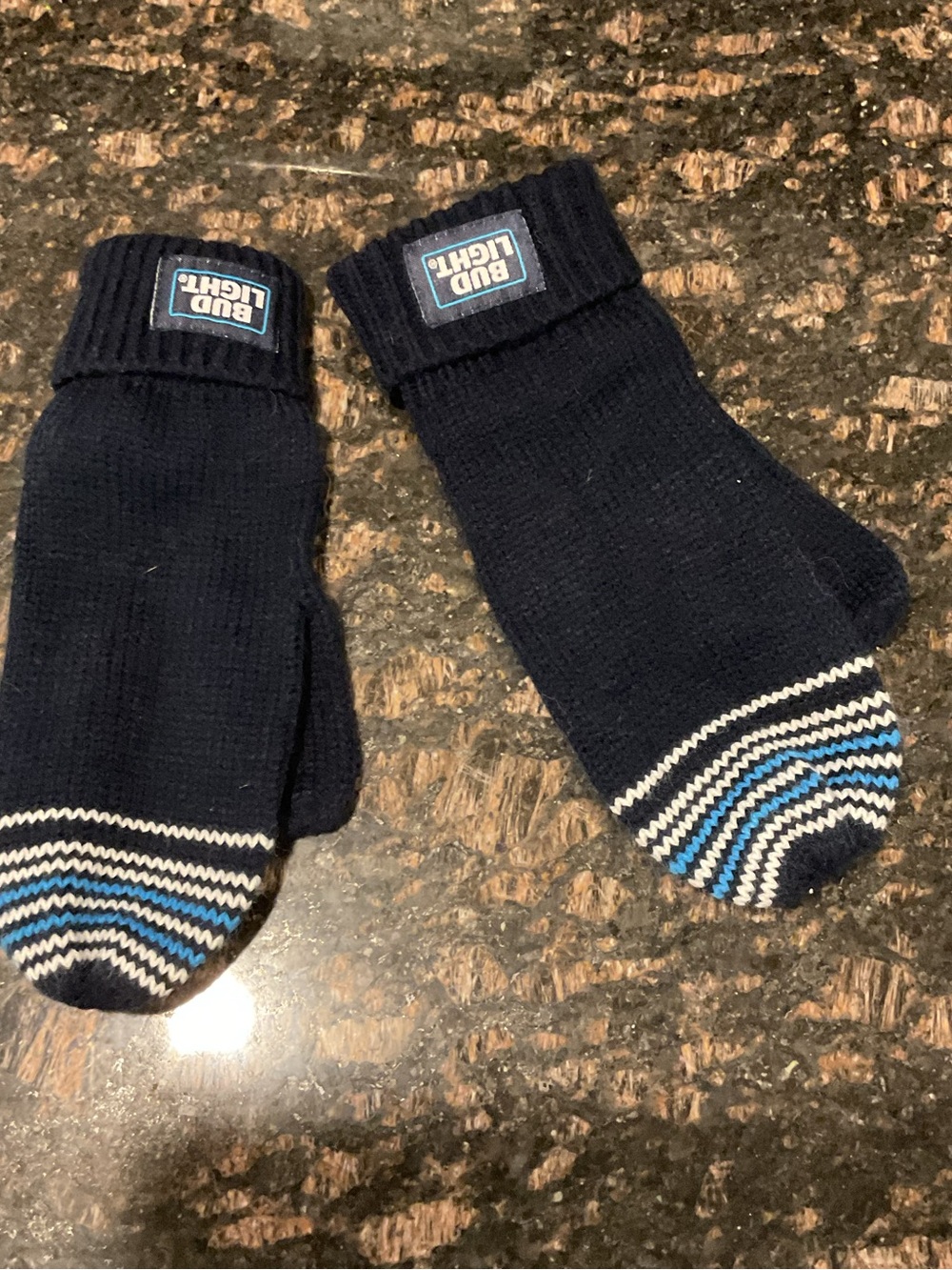 Navy Blue Unisex Bud Light Mittens